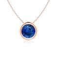 thumbnail image 1 of ANGARA Natural Bezel-Set Round 1 ct Blue Sapphire Solitaire Pendant in 14K Rose Gold for Women (Size-6mm) | September Birthstone, Anniversary, Jewelry Gift for Women | Natural Blue Sapphire Necklace, 1 of 11