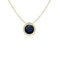 thumbnail image 1 of ANGARA Natural Bezel-Set Round Blue Sapphire Solitaire Pendant in 14K Yellow Gold for Women (Size-4mm) | September Birthstone, Anniversary, Jewelry Gift for Women | Natural Blue Sapphire Necklace, 1 of 11