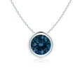 thumbnail image 1 of ANGARA Natural Bezel-Set Round London Blue Topaz Solitaire Pendant in Platinum for Women (Size-6mm) | November Birthstone, Anniversary, Jewelry Gift for Women | Natural London Blue Topaz Necklace, 1 of 1