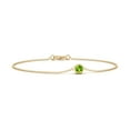 thumbnail image 1 of ANGARA Natural Bezel-Set Round Peridot Chain Bracelet in 14K Yellow Gold for Women (Size-4mm) | August Birthstone, Birthday, Anniversary, Jewelry Gift for Women | Natural Peridot Bracelet, 1 of 10