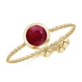 thumbnail image 1 of ANGARA Natural Bezel-Set Round Ruby Solitaire Bolo Ring in 14K Yellow Gold for Women (Size-5mm) | July Birthstone, Birthday, Anniversary, Jewelry Gift for Women | Natural Ruby Ring, 1 of 8