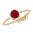 thumbnail image 1 of ANGARA Natural Bezel-Set Round Ruby Solitaire Bolo Ring in 14K Yellow Gold for Women (Size-5mm) | July Birthstone, Birthday, Anniversary, Jewelry Gift for Women | Natural Ruby Ring, 1 of 9