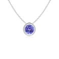 thumbnail image 1 of ANGARA Natural Bezel-Set Round Tanzanite Solitaire Pendant in 14K White Gold for Women (Size-4mm) | December Birthstone, Birthday, Anniversary, Jewelry Gift for Women | Natural Tanzanite Necklace, 1 of 10