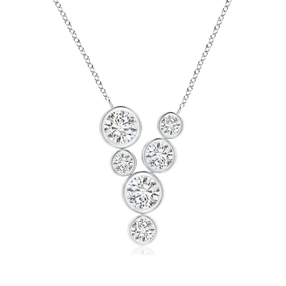 ANGARA Natural Bezel-Set Scattered Diamond Necklace in 14K White Gold for Women (Size-4.2mm| Color-H| Clarity-SI2) | April Birthstone, Anniversary, Jewelry Gift for Women | Natural Diamond Necklace