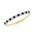 thumbnail image 1 of ANGARA Natural Blue Sapphire and Diamond Semi Eternity Wedding Ring in 14K Yellow Gold for Women (Size-1.5mm) | September Birthstone, Anniversary, Jewelry Gift for Women | Natural Blue Sapphire Ring, 1 of 11