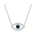 thumbnail image 1 of ANGARA Natural Blue Sapphire Evil Eye Pendant with Diamonds in 14K White Gold for Women (Size-2.5mm) | September Birthstone, Anniversary, Jewelry Gift for Women | Natural Blue Sapphire Necklace, 1 of 8