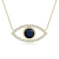 thumbnail image 1 of ANGARA Natural Blue Sapphire Evil Eye Pendant with Diamonds in 14K Yellow Gold for Women (Size-5.5mm) | September Birthstone, Anniversary, Jewelry Gift for Women | Natural Blue Sapphire Necklace, 1 of 8