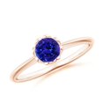 thumbnail image 1 of ANGARA Natural Classic Bezel-Set Round Tanzanite Floral Engagement Ring in 14K Rose Gold for Women (Size-5mm) | December Birthstone, Anniversary, Jewelry Gift for Women | Natural Tanzanite Ring, 1 of 9