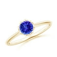 thumbnail image 1 of ANGARA Natural Classic Bezel-Set Round Tanzanite Floral Engagement Ring in 14K Yellow Gold for Women (Size-5mm) | December Birthstone, Anniversary, Jewelry Gift for Women | Natural Tanzanite Ring, 1 of 8