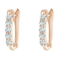 ANGARA Natural Classic Diamond Hinged Hoop Earrings in 14K Rose Gold for Women (Size-1.8mm| Color-G| Clarity-VS2) | April Birthstone, Anniversary, Jewelry Gift for Women | Natural Diamond Earrings