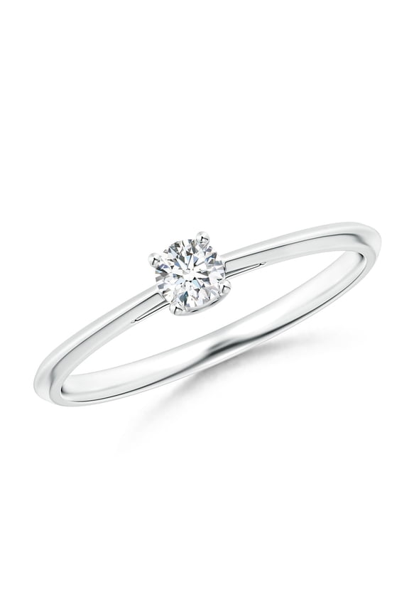 Natural Classic Diamond Solitaire Engagement Ring in 14K White Gold for Women (Size-3.4mm| Color-G| Clarity-VS2) | April Birthstone, Anniversary, Jewelry Gift for Women | Natural Diamond Ring