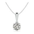 thumbnail image 1 of ANGARA Natural Classic Diamond Solitaire Pendant in 14K White Gold for Women (Size-4.4mm| Color-K| Clarity-I3) | April Birthstone, Anniversary, Jewelry Gift for Women | Natural Diamond Necklace, 1 of 7