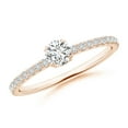 thumbnail image 1 of ANGARA Natural Classic Diamond Solitaire Ring with Accents in 14K Rose Gold for Women (Size-4.1mm| Color-H| Clarity-SI2) | April Birthstone, Anniversary, Jewelry Gift for Women | Natural Diamond Ring, 1 of 9