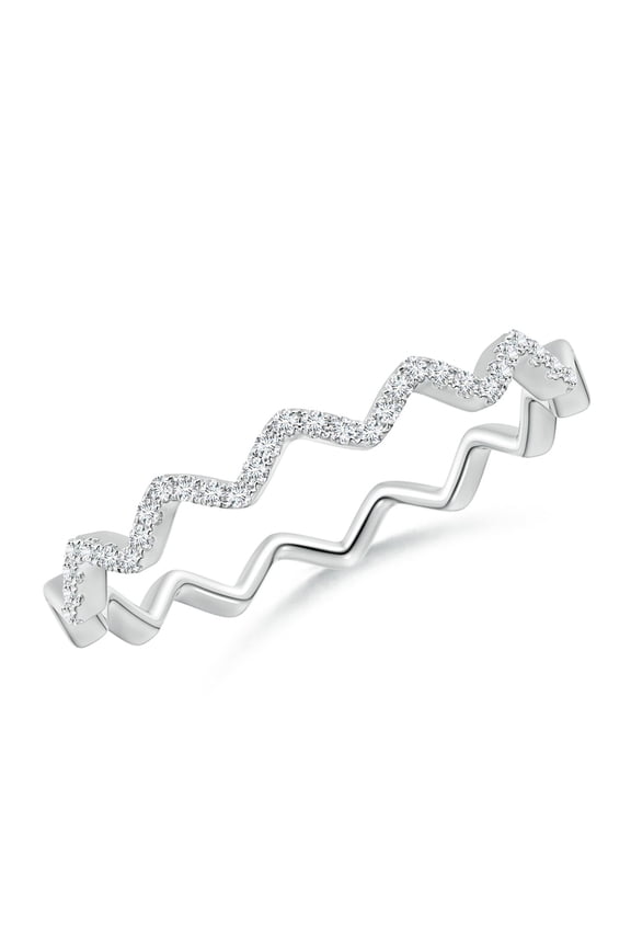 Natural Classic Diamond Zig Zag Ring in 14K White Gold for Women (Size-1.1mm | Color-G | Clarity-VS2) | April Birthstone, Birthday, Anniversary, Jewelry Gift for Women | Natural Diamond Ring