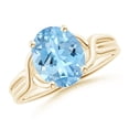 thumbnail image 1 of ANGARA Natural Classic Oval 2.2 ct Aquamarine Criss-Cross Cocktail Ring in 14K Yellow Gold for Women (Size-10x8mm) | March Birthstone, Anniversary, Jewelry Gift for Women | Natural Aquamarine Ring, 1 of 10