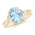 thumbnail image 1 of ANGARA Natural Classic Oval 2.2 ct Aquamarine Criss-Cross Cocktail Ring in 14K Yellow Gold for Women (Size-10x8mm) | March Birthstone, Anniversary, Jewelry Gift for Women | Natural Aquamarine Ring, 1 of 9