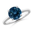thumbnail image 1 of ANGARA Natural Prong-Set 2.35 ct London Blue Topaz Ring in 925 Sterling Silver for Women (Size-8mm) | November Birthstone, Anniversary, Jewelry Gift for Women | Natural London Blue Topaz Ring, 1 of 10
