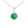 thumbnail image 1 of ANGARA Natural Classic Round Emerald Solitaire Pendant in 14K White Gold for Women (Size-5mm) | May Birthstone, Birthday, Anniversary, Jewelry Gift for Women | Natural Emerald Necklace, 1 of 8