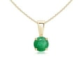 thumbnail image 1 of ANGARA Natural Classic Round Emerald Solitaire Pendant in 14K Yellow Gold for Women (Size-4mm) | May Birthstone, Birthday, Anniversary, Jewelry Gift for Women | Natural Emerald Necklace, 1 of 9