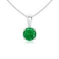 thumbnail image 1 of ANGARA Natural Classic Round Emerald Solitaire Pendant in 925 Sterling Silver for Women (Size-5mm) | May Birthstone, Birthday, Anniversary, Jewelry Gift for Women | Natural Emerald Necklace, 1 of 8