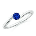 thumbnail image 1 of ANGARA Natural Classic Round Sapphire Solitaire Bypass Ring in 925 Sterling Silver for Women (Size-4mm) | September Birthstone, Anniversary, Jewelry Gift for Women | Natural Blue Sapphire Ring, 1 of 9