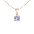 thumbnail image 1 of Angara Round Shape Natural Tanzanite Pendant Necklace in 14K Rose Gold for Women - December Birthstone Jewelry | Tanzanite Solitaire Pendant Necklace, 1 of 9