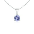 thumbnail image 1 of Angara Natural Tanzanite Solitaire Pendant Necklace in 925 Sterling Silver for Women - Round Shape Tanzanite Pendant Necklace, 1 of 9