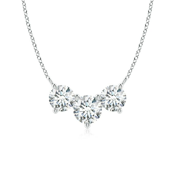 ANGARA Natural Classic Trio Diamond Necklace in Platinum for Women (Size-6mm | Color-G | Clarity-VS2) | April Birthstone, Birthday, Anniversary, Jewelry Gift for Women | Natural Diamond Necklace