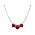 thumbnail image 1 of ANGARA Natural Classic Trio Ruby Necklace in 14K White Gold for Women (Size-4mm) | July Birthstone, Birthday, Anniversary, Jewelry Gift for Women | Natural Ruby Necklace, 1 of 8