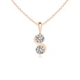 thumbnail image 1 of ANGARA Natural Classic Two Stone Diamond Swirl Pendant in 14K Rose Gold for Women (Size-3.2mm| Color-K| Clarity-I3) | April Birthstone, Anniversary, Jewelry Gift for Women | Natural Diamond Necklace, 1 of 8