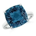 thumbnail image 1 of ANGARA Natural 6.6 ct London Blue Topaz Solitaire Cocktail Ring in 14K White Gold for Women (Size-12mm) | November Birthstone, Anniversary, Jewelry Gift for Women | Natural London Blue Topaz Ring, 1 of 9