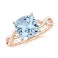 thumbnail image 1 of ANGARA Natural Claw-Set Cushion 1.95 ct Aquamarine Solitaire Engagement Ring in 14K Rose Gold for Women (Size-8mm) | March Birthstone, Anniversary, Jewelry Gift for Women | Natural Aquamarine Ring, 1 of 9