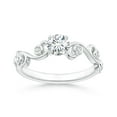 thumbnail image 1 of ANGARA Natural Claw Set Diamond Ivy Scroll Ring in 14K White Gold for Women (Size-4.5mm| Color-G| Clarity-VS2) | April Birthstone, Birthday, Anniversary, Jewelry Gift for Women | Natural Diamond Ring, 1 of 8