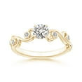 thumbnail image 1 of ANGARA Natural Claw Set Diamond Ivy Scroll Ring in 14K Yellow Gold for Women (Size-4.5mm| Color-I-J| Clarity-I1-I2) | April Birthstone, Anniversary, Jewelry Gift for Women | Natural Diamond Ring, 1 of 8