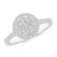 thumbnail image 1 of ANGARA Natural Composite Diamond Halo Engagement Ring in 14K White Gold for Women (Size-2.8mm| Color-H| Clarity-SI2) | April Birthstone, Anniversary, Jewelry Gift for Women | Natural Diamond Ring, 1 of 9