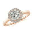 thumbnail image 1 of ANGARA Natural Composite Diamond Halo Ring with Milgrain in 14K Rose Gold for Women (Size-3.3mm| Color-K| Clarity-I3) | April Birthstone, Anniversary, Jewelry Gift for Women | Natural Diamond Ring, 1 of 8