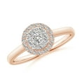 thumbnail image 1 of ANGARA Natural Composite Diamond Halo Ring with Milgrain in 14K Rose Gold for Women (Size-3mm| Color-I-J| Clarity-I1-I2) | April Birthstone, Anniversary, Jewelry Gift for Women | Natural Diamond Ring, 1 of 9