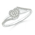 thumbnail image 1 of ANGARA Natural Composite Diamond Heart Bypass Ring in 14K White Gold for Women (Size-0.9mm| Color-K| Clarity-I3) | April Birthstone, Anniversary, Jewelry Gift for Women | Natural Diamond Ring, 1 of 7