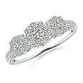 thumbnail image 1 of ANGARA Natural Composite Diamond Three Stone Ring in 14K White Gold for Women (Size-3.3mm| Color-K| Clarity-I3) | April Birthstone, Anniversary, Jewelry Gift for Women | Natural Diamond Ring, 1 of 9