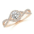 thumbnail image 1 of ANGARA Natural Criss Cross Infinity Halo Diamond Ring in 14K Rose Gold for Women (Size-4.9mm| Color-I-J| Clarity-I1-I2) | April Birthstone, Anniversary, Jewelry Gift for Women | Natural Diamond Ring, 1 of 10