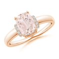 thumbnail image 1 of ANGARA Natural Cushion 1.2 ct Morganite Ring with Diamond Collar in 14K Rose Gold for Women | Birthday, Anniversary, Jewelry Gift for Women | Natural Morganite Ring, 1 of 10
