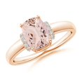 thumbnail image 1 of ANGARA Natural Cushion 1.2 ct Morganite Ring with Diamond Collar in 14K Rose Gold for Women | Birthday, Anniversary, Jewelry Gift for Women | Natural Morganite Ring, 1 of 10