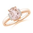thumbnail image 1 of ANGARA Natural Cushion 1.2 ct Morganite Ring with Diamond Collar in 14K Rose Gold for Women | Birthday, Anniversary, Jewelry Gift for Women | Natural Morganite Ring, 1 of 7