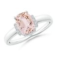 thumbnail image 1 of ANGARA Natural Cushion 1.2 ct Morganite Ring with Diamond Collar in 14K White Gold for Women | Birthday, Anniversary, Jewelry Gift for Women | Natural Morganite Ring, 1 of 7