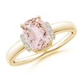 thumbnail image 1 of ANGARA Natural Cushion 1.2 ct Morganite Ring with Diamond Collar in 14K Yellow Gold for Women | Birthday, Anniversary, Jewelry Gift for Women | Natural Morganite Ring, 1 of 10