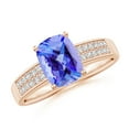 thumbnail image 1 of ANGARA Natural Cushion 1.6 ct Tanzanite Cocktail Ring with Diamonds in 14K Rose Gold for Women (Size-8x6mm) | December Birthstone, Anniversary, Jewelry Gift for Women | Natural Tanzanite Ring, 1 of 9