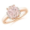 thumbnail image 1 of ANGARA Natural Cushion 1.8 ct Morganite Ring with Diamond Collar in 14K Rose Gold for Women | Birthday, Anniversary, Jewelry Gift for Women | Natural Morganite Ring, 1 of 7