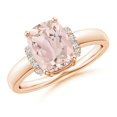 thumbnail image 1 of ANGARA Natural Cushion 1.8 ct Morganite Ring with Diamond Collar in 14K Rose Gold for Women | Birthday, Anniversary, Jewelry Gift for Women | Natural Morganite Ring, 1 of 7
