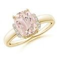 thumbnail image 1 of ANGARA Natural Cushion 1.8 ct Morganite Ring with Diamond Collar in 14K Yellow Gold for Women | Birthday, Anniversary, Jewelry Gift for Women | Natural Morganite Ring, 1 of 7