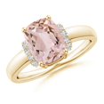 thumbnail image 1 of ANGARA Natural Cushion 1.8 ct Morganite Ring with Diamond Collar in 14K Yellow Gold for Women | Birthday, Anniversary, Jewelry Gift for Women | Natural Morganite Ring, 1 of 7
